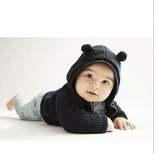 Carter’s Navy Blue Hooded Knit Sweater | 9 months